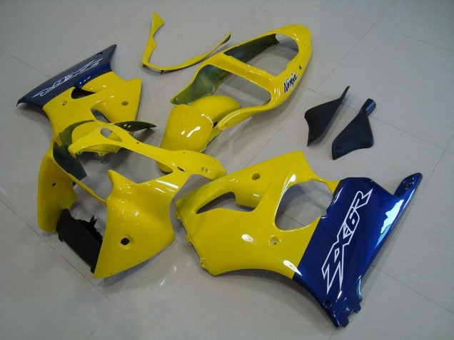 Amarelo Azul Carenagem Moto Kawasaki ZX6R 00-02