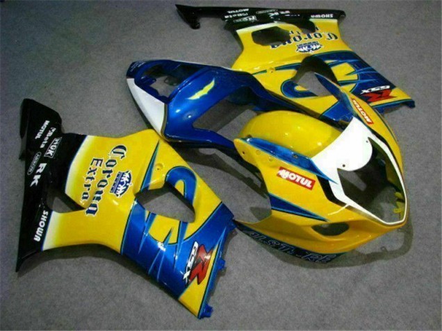 Amarelo Azul Carenagem Moto Suzuki GSXR 1000 K3 03-04 Amarelo Azul Carenagem Moto Suzuki GSXR 1000 K3 03-04