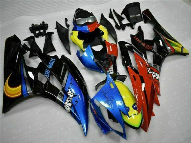 Amarelo Azul Vermelho Carenagem Moto Yamaha R6 06-07 Amarelo Azul Vermelho Carenagem Moto Yamaha R6 06-07