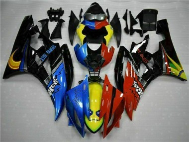 Amarelo Azul Vermelho Carenagem Moto Yamaha R6 06-07