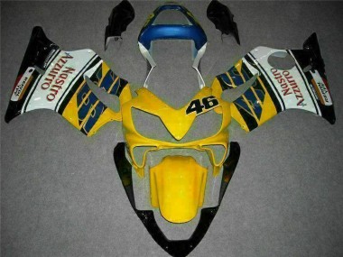 Amarelo Branco Carenagem Moto Honda CBR 600 F4i 01-03