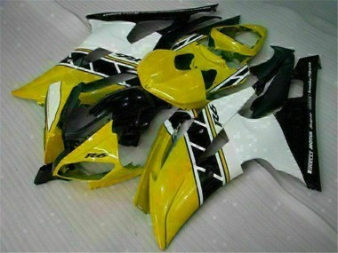 Amarelo Branco Carenagem Moto Yamaha R6 08-16
