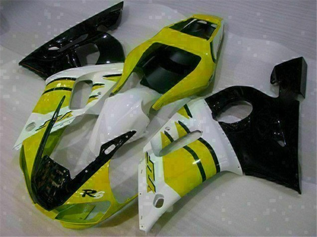 Amarelo Branco Carenagem Moto Yamaha R6 98-02 Amarelo Branco Carenagem Moto Yamaha R6 98-02