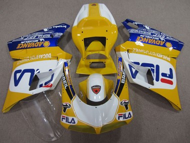 Amarelo Branco Fila Carenagem Moto Ducati 748 93-05