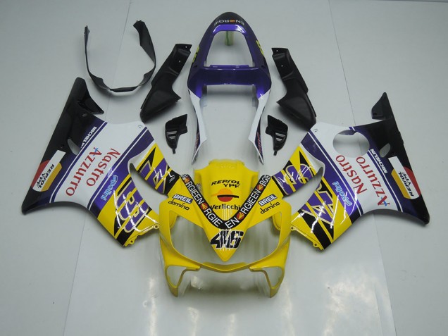 Amarelo Branco Nastro Azzurro Carenagem Moto Honda CBR 600 F4i 01-03 Amarelo Branco Nastro Azzurro Carenagem Moto Honda CBR 600 F4i 01-03