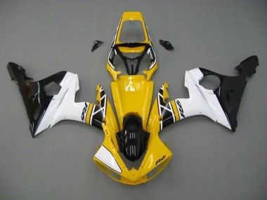 Amarelo Branco Preto Carenagem Moto Yamaha R6 03-05