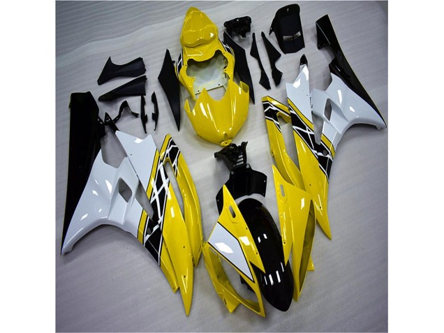 Amarelo Branco Preto Moto Plástico Yamaha R6 06-07