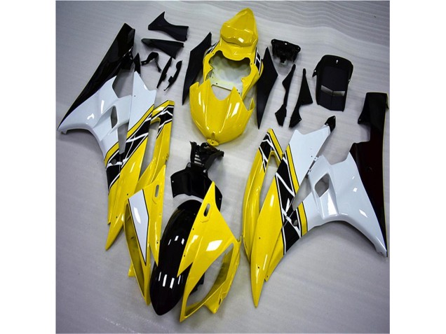 Amarelo Branco Preto Moto Plástico Yamaha R6 06-07
