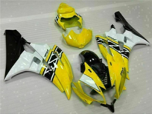 Amarelo Branco Preto Moto Plásticos Yamaha R6 06-07 Amarelo Branco Preto Moto Plásticos Yamaha R6 06-07