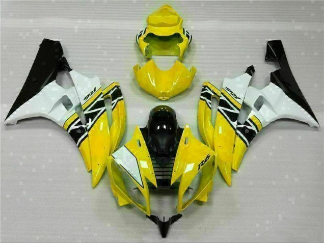 Amarelo Branco Preto Moto Plásticos Yamaha R6 06-07 Amarelo Branco Preto Moto Plásticos Yamaha R6 06-07