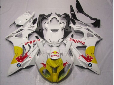 Amarelo Branco RedBull Carenagem Moto BMW S1000RR 09-14