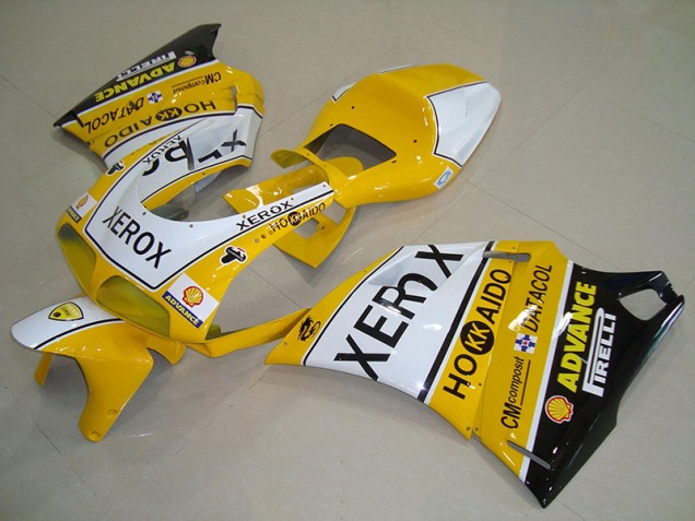 Amarelo Branco Xerox Kit Carenagem Moto Ducati 748 916 996 996S 93-05 Amarelo Branco Xerox Kit Carenagem Moto Ducati 748 916 996 996S 93-05