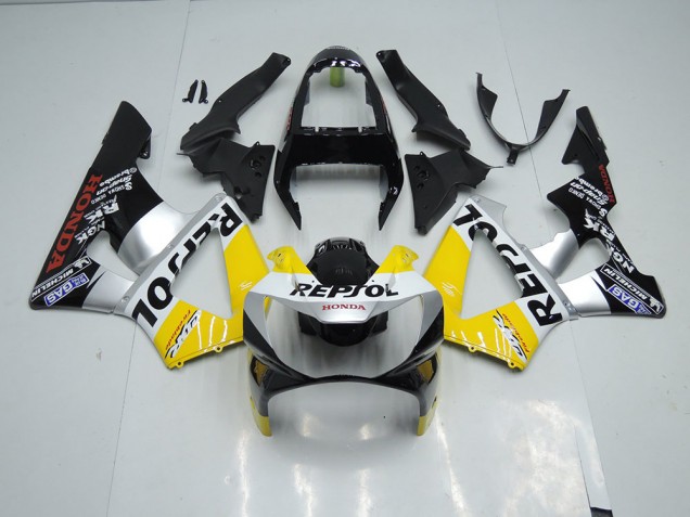 Amarelo Prata Preto Repsol Carenagem Moto Honda CBR 900RR 954 02-03