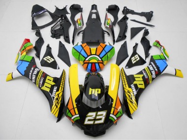 Amarelo Preto 23 Carenagem Moto Yamaha R1 15-19