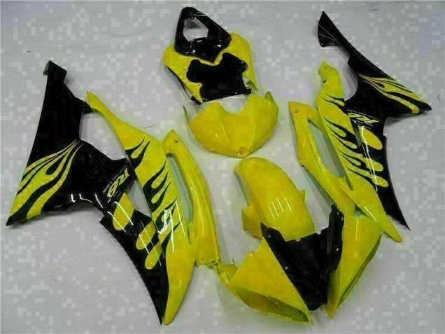 Amarelo Preto Abs Motocicleta Plásticos Yamaha R6 08-16 Amarelo Preto Abs Motocicleta Plásticos Yamaha R6 08-16