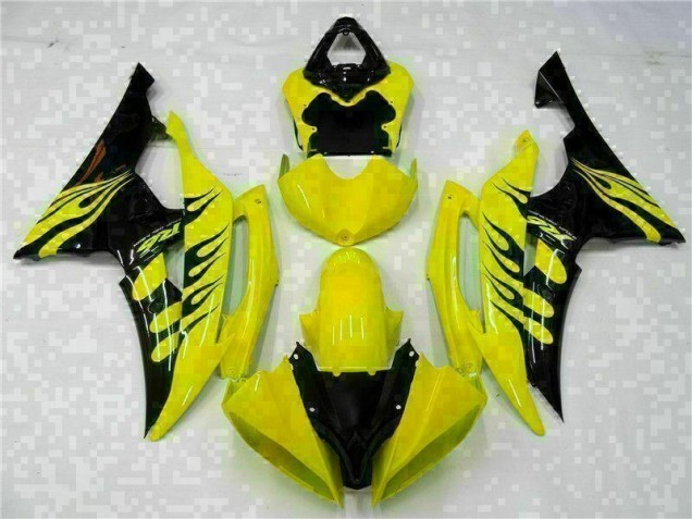 Amarelo Preto Abs Motocicleta Plásticos Yamaha R6 08-16 Amarelo Preto Abs Motocicleta Plásticos Yamaha R6 08-16