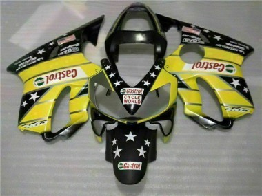 Amarelo Preto Castrol Cycle World Carenagem Moto Honda CBR 600 F4i 01-03