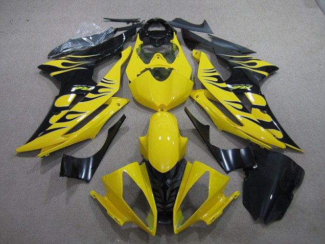 Amarelo Preto Chama Carenagem Moto Yamaha R6 08-16