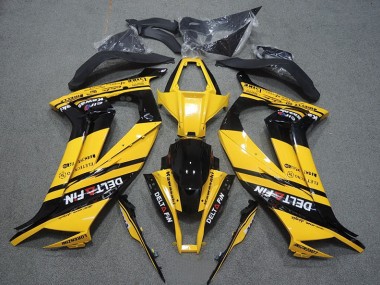 Amarelo Preto Delt Fin Carenagem Moto Kawasaki ZX10R 11-15
