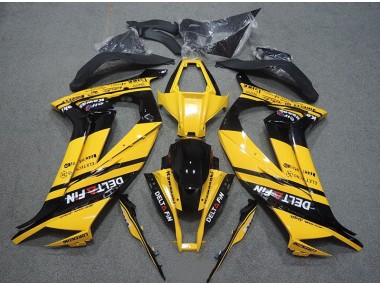 Amarelo Preto Delt Fin Carenagem Moto Kawasaki ZX10R 11-15