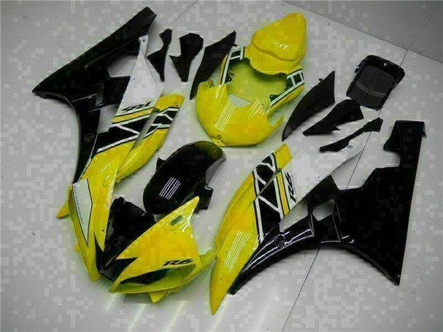 Amarelo Preto Kit Carenagem Moto Yamaha R6 06-07 Amarelo Preto Kit Carenagem Moto Yamaha R6 06-07