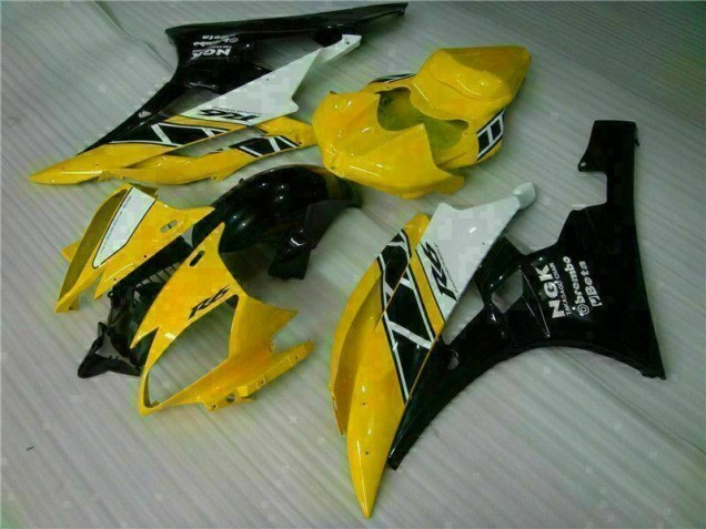 Amarelo Preto Kit Completo Carenagem Moto Yamaha R6 06-07 Amarelo Preto Kit Completo Carenagem Moto Yamaha R6 06-07