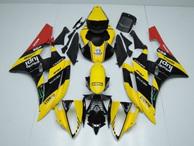 Amarelo Preto Monster Carenagem Moto Yamaha R6 06-07