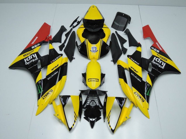 Amarelo Preto Monster Carenagem Moto Yamaha R6 06-07 Amarelo Preto Monster Carenagem Moto Yamaha R6 06-07