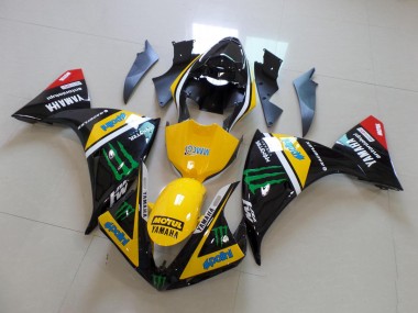 Amarelo Preto Monster Kit Carenagem Moto Yamaha R1 12-14