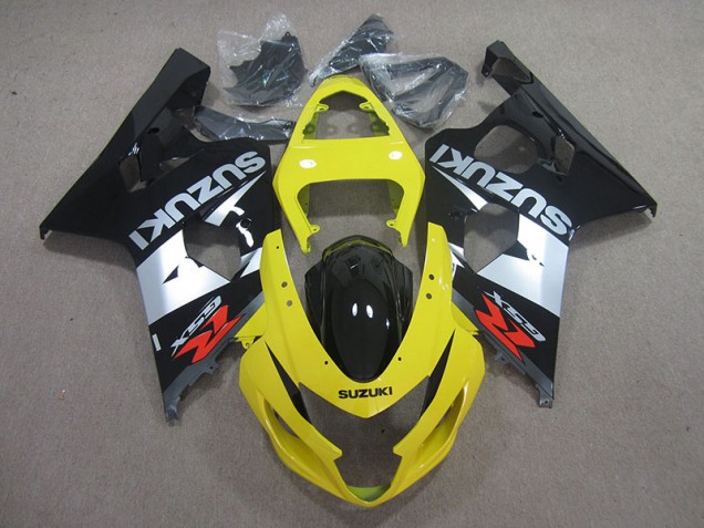 Amarelo Preto Prata Carenagem Moto Suzuki GSXR 750 K4 04-05 Amarelo Preto Prata Carenagem Moto Suzuki GSXR 750 K4 04-05