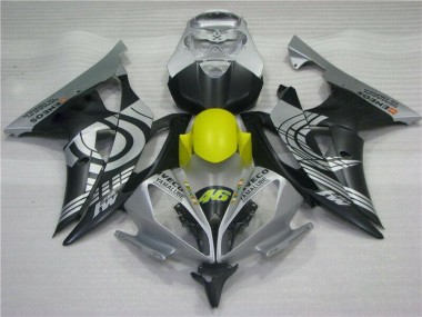 Amarelo Preto Prata Carenagem Moto Yamaha R6 08-16