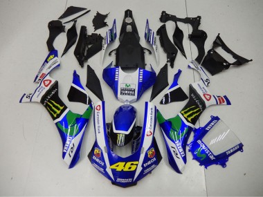 Azul Azul Branco ENEOS Movistar 46 Abs Motocicleta Plástico Yamaha R1 15-19