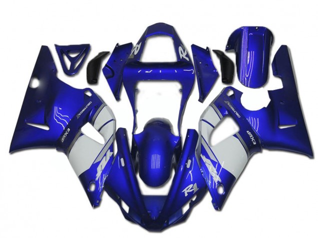 Azul Branco Abs Motocicleta Plásticos Yamaha R1 02-03