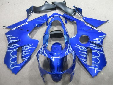 Azul Branco Chama Carenagem Moto Kawasaki ZX12R 02-06