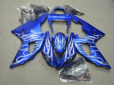 Azul Branco Chama Carenagem Moto Yamaha R1 00-01