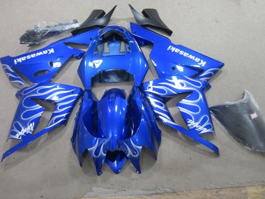 Azul Branco Chama Kit Carenagem Moto Kawasaki ZX10R 03-05