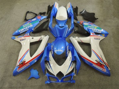 Azul Branco & Decalques Carenagem Moto Suzuki GSXR 600 K8 08-10