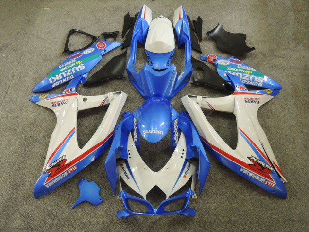 Azul Branco & Decalques Carenagem Moto Suzuki GSXR 600 K8 08-10