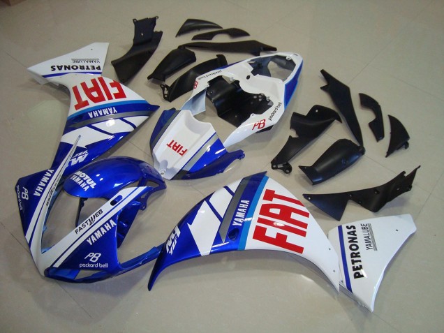Azul Branco Fiat Carenagem Moto Yamaha R1 09-11 Azul Branco Fiat Carenagem Moto Yamaha R1 09-11