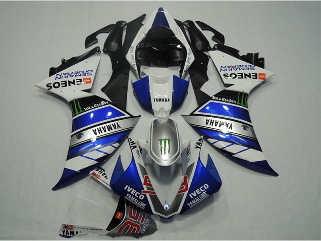 Azul Branco IVECO Carenagem Moto Yamaha R1 12-14 Azul Branco IVECO Carenagem Moto Yamaha R1 12-14