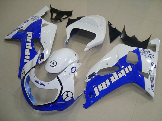 Azul Branco Jordan Carenagem Moto Suzuki GSXR 750 K1 K2 K3 01-03 Azul Branco Jordan Carenagem Moto Suzuki GSXR 750 K1 K2 K3 01-03