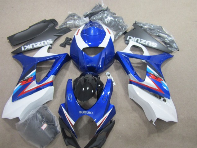 Azul Branco Kit Carenagem Moto Suzuki GSXR 1000 K7 07-08 Azul Branco Kit Carenagem Moto Suzuki GSXR 1000 K7 07-08