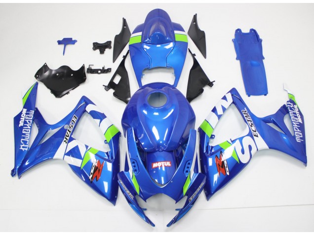 Azul Branco Kit Carenagem Moto Suzuki GSXR 600 / 750 K6 06-07 Azul Branco Kit Carenagem Moto Suzuki GSXR 600 / 750 K6 06-07