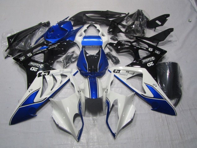 Azul Branco Kit Completo Carenagem Moto BMW S1000RR 09-14 Azul Branco Kit Completo Carenagem Moto BMW S1000RR 09-14