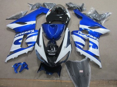 Azul Branco Kit Completo Carenagem Moto Kawasaki ZX6R 05-06
