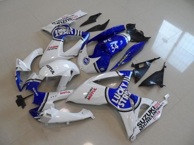 Azul Branco Lucky Strike Motul 34 Carenagem Moto Suzuki GSXR 750 K6 06-07