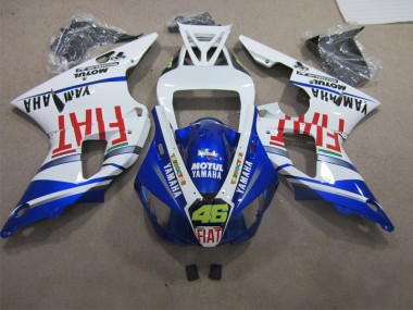 Azul Branco Motul Fiat 46 Carenagem Moto Yamaha R1 98-99