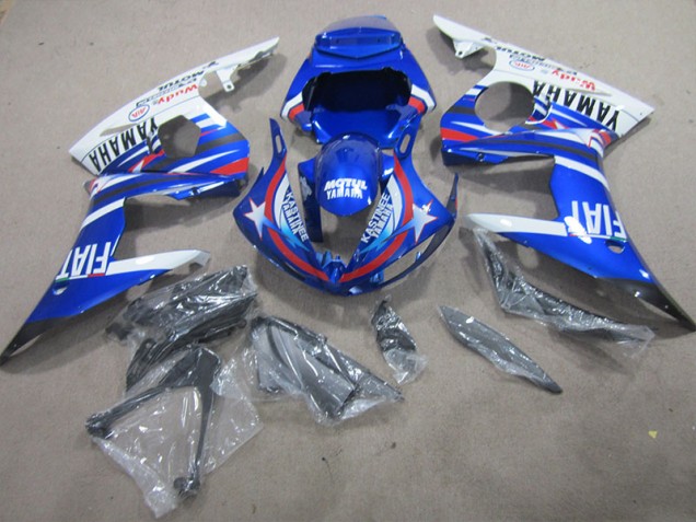 Azul Branco Motul Fiat Kit Carenagem Moto Yamaha R6 03-05 Azul Branco Motul Fiat Kit Carenagem Moto Yamaha R6 03-05