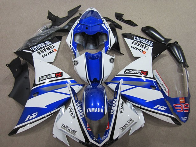 Azul Branco Pizzoli Carenagem Moto Yamaha R1 12-14 Azul Branco Pizzoli Carenagem Moto Yamaha R1 12-14
