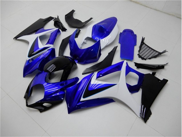 Azul Branco Preto Carenagem Moto Suzuki GSXR 1000 K7 07-08 Azul Branco Preto Carenagem Moto Suzuki GSXR 1000 K7 07-08